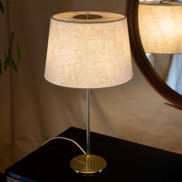 9205 Table Lamp, brass/canvas, GUBI