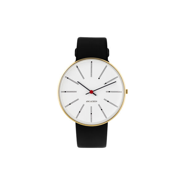 Bankers Wrist Watch, white/gold/black, Arne Jacobsen Watches