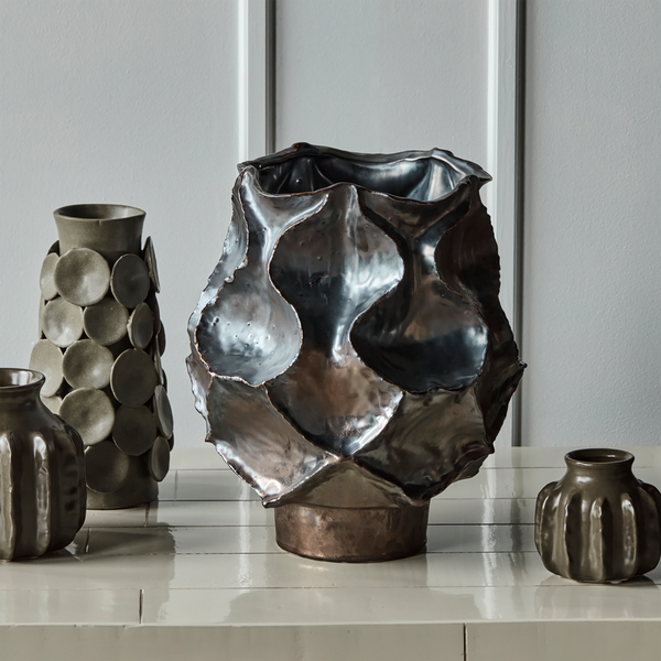 HDWaves Vase, antique metallic, House Doctor