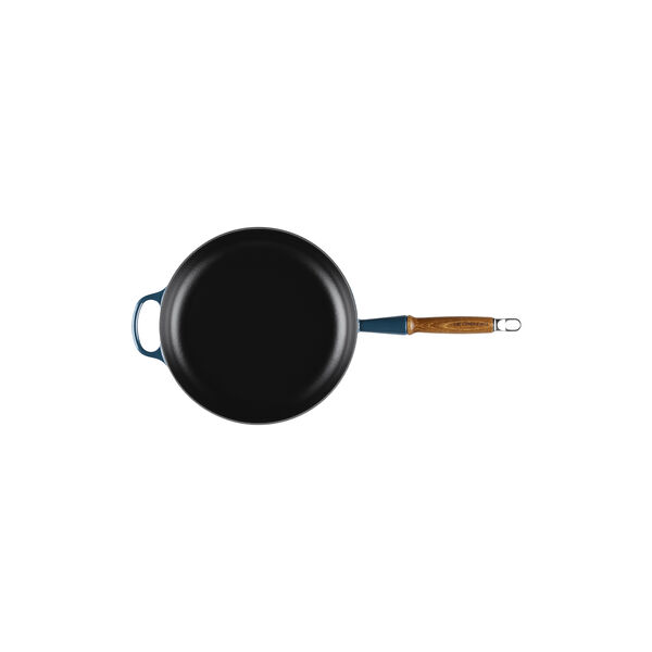 Signature cast iron frying pan with wooden handle &Oslash; 28 cm, nuit, Le Creuset