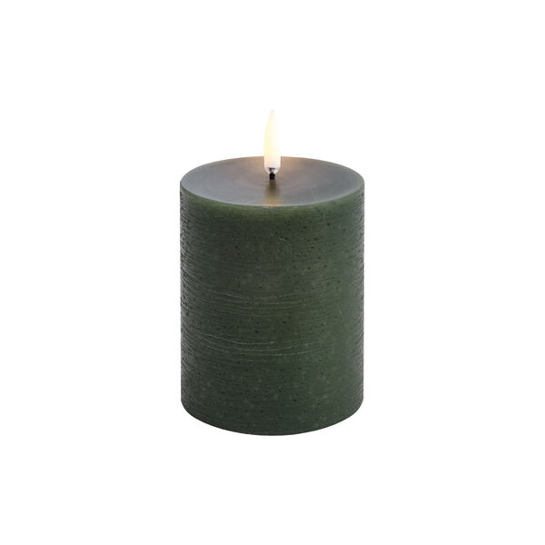 LED Pillar Candle 10 cm, pine green, Uyuni Lighting
