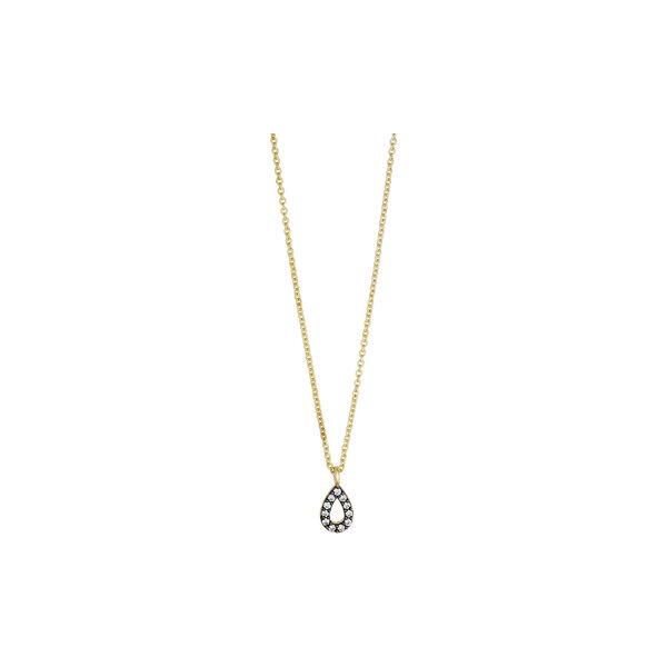 Maya necklace, gold plated/black front and zircons Maya necklace, gold plated/black front and zircons, Pure by Nat