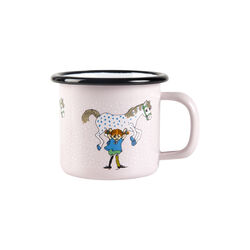 Pippi enamel mug pippi and the horse, pink, Muurla