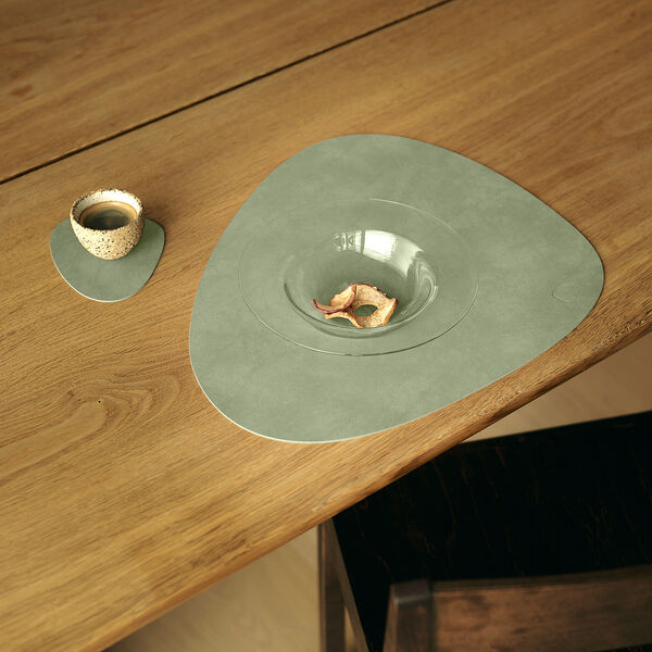Nupo glass mat Curve, olive green, LIND DNA