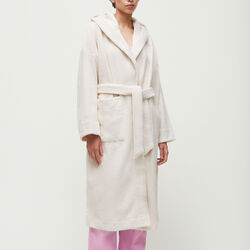 Hooded Bathrobe Terry, pure ecru, Aiayu