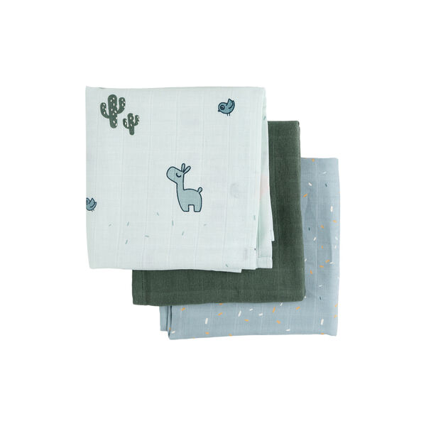 Lalee 3-pack Burp Cloth, blue Lalee 3-pack Burp Cloth, blue, Done by Deer