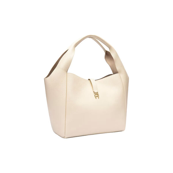 Zaira Hobo Bag M, macadamia white, Aigner