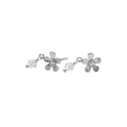 Moonstone Poppy Earsticks, sterling silver, Pernille Corydon Jewellery