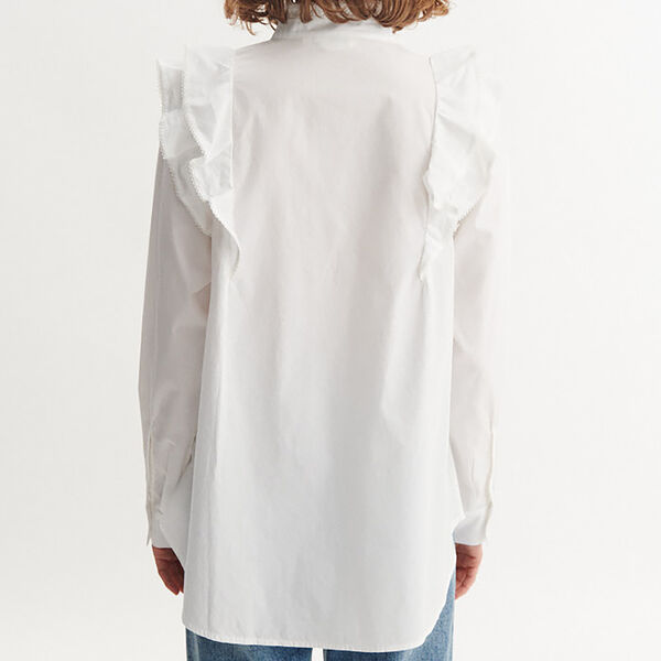 Silje Frill Shirt, bright white Silje Frill Shirt, bright white, Basic Apparel