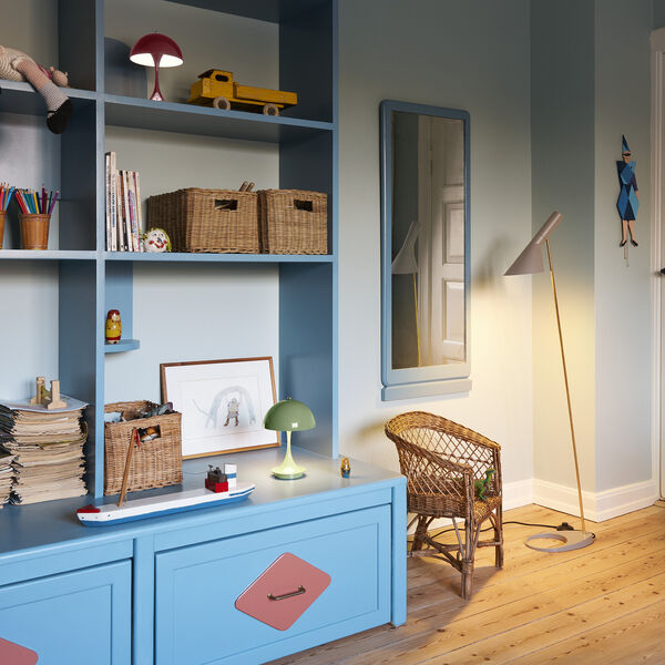 Panthella 160 Portable Table Lamp, opaque burgundy, Louis Poulsen