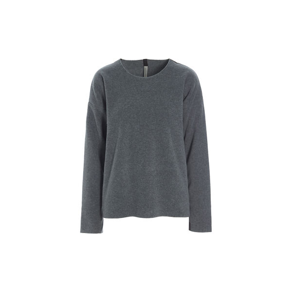 Classic Fleece Pullover With Round Neck | Grey, Henriette Steffensen Copenhagen