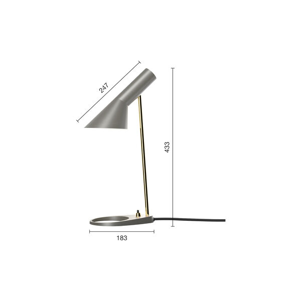 AJ Mini Table Lamp, brass/warm grey AJ Mini Table Lamp, brass/warm grey, Louis Poulsen