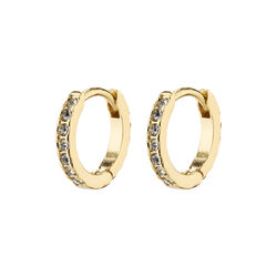 EBNA mini crystal huggie hoops, gold-plated, Pilgrim