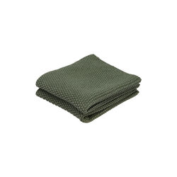 Knit Dishcloth 2 pcs, olive green, Bastian