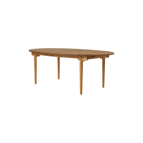 CH338 Dining Table incl. 1 x Extension Leaf, teak, Carl Hansen & Søn