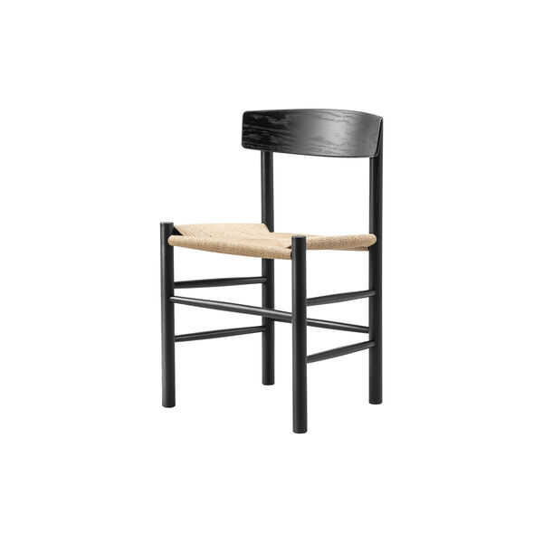 J39 Mogensen Chair, black lacquered oak/natural, Fredericia Furniture