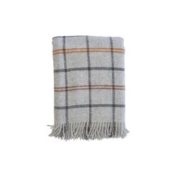 Tartan Throw, light grey, Klippan Yllefabrik