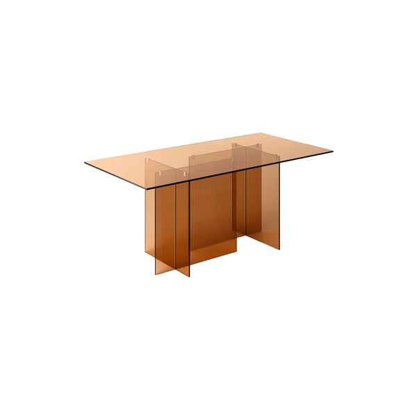 Anouk Glass Dining Table, brown transparent Anouk Glass Dining Table, brown transparent, Westwing Collection