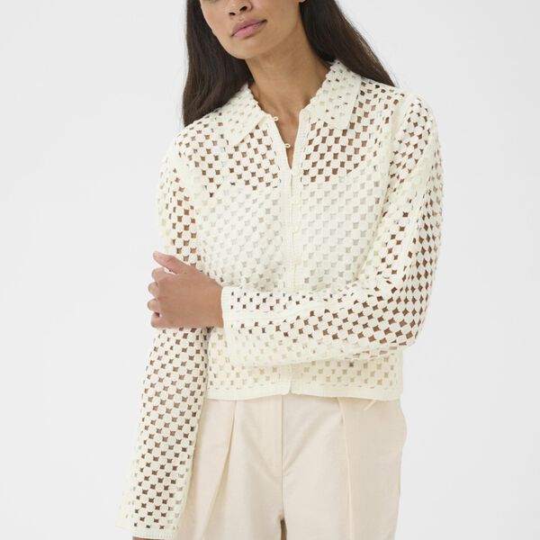 KBFilippa Cardigan, egret, Karen by Simonsen