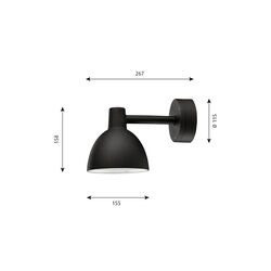 Toldbod 155 Wall Lamp, black, Louis Poulsen
