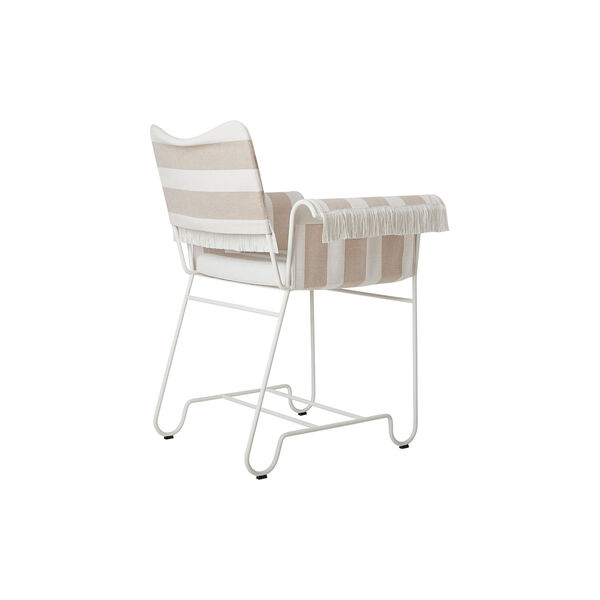 Tropique Dining Chair with Fringes, Leslie Stripe Limonta 40/classic white semi matt Tropique Dining Chair with Fringes, Leslie Stripe Limonta 40/classic white semi matt, GUBI