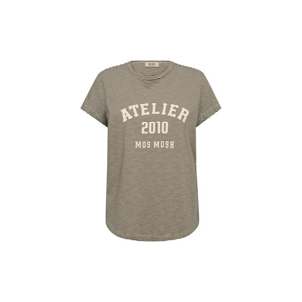 MMCamp O-SS Stripe Tee, burnt olive, MOS MOSH