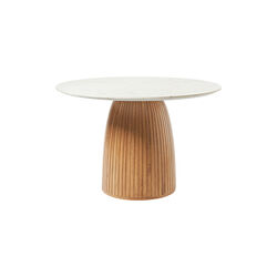 Nelly Round Dining Table, white marble, Westwing Collection