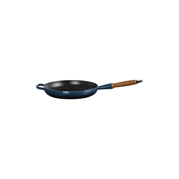 Signature cast iron frying pan with wooden handle &Oslash; 28 cm, nuit, Le Creuset