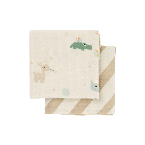 Celebration Burp Cloth 2-pack, sand, Done by Deer