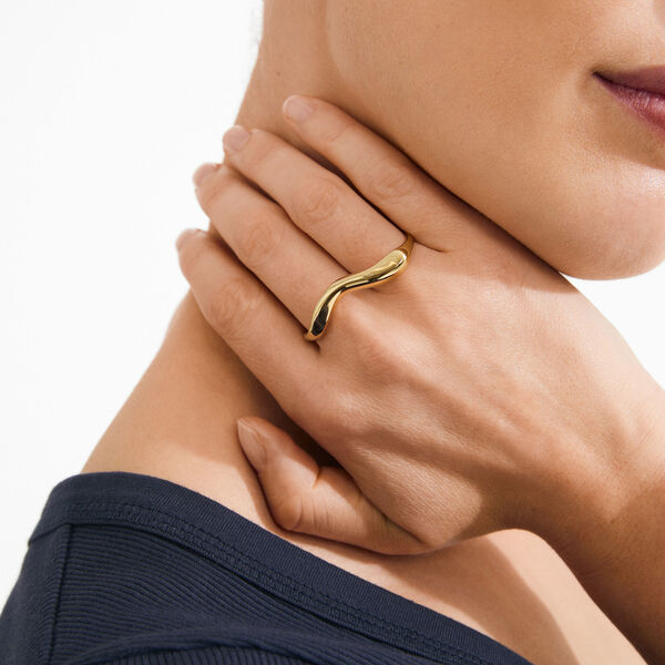 EVON double ring, gold plated, Pilgrim