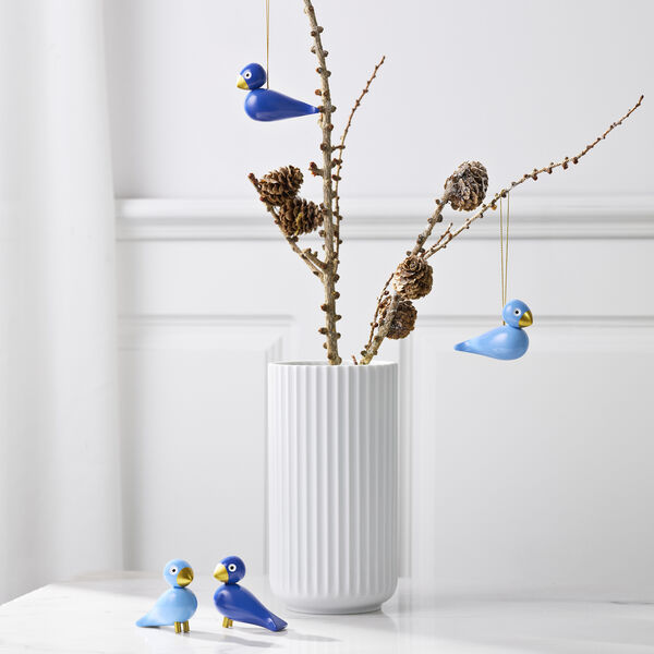 Winter birds ornament 2 pcs, blue/light blue, Kay Bojesen Denmark