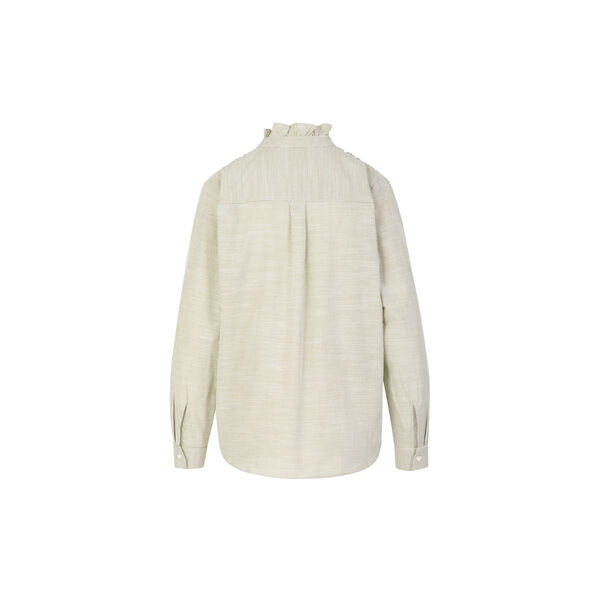 GWEN frill shirt, green stripe, Coster Copenhagen