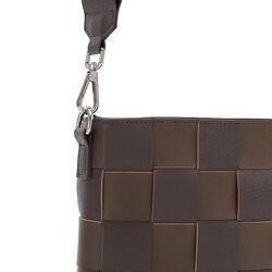 Braided Squared Cross-Body, chocolate brown, Ilse Jacobsen Hornb&aelig;k