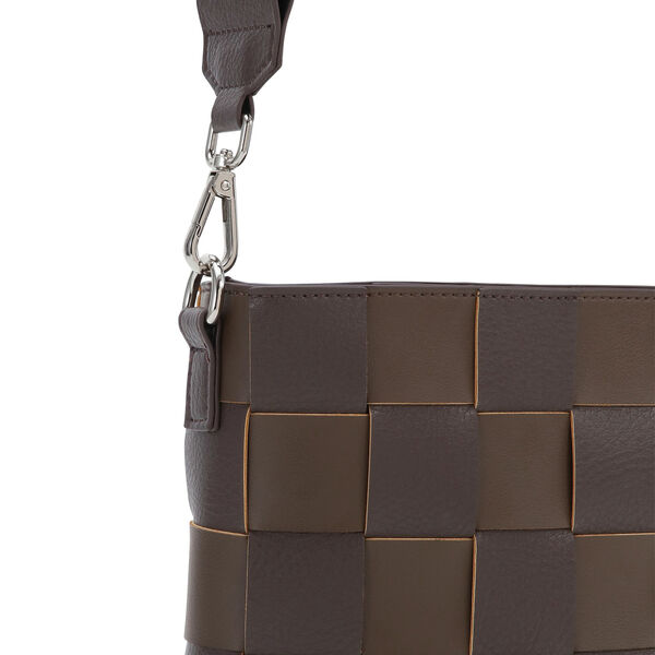 Braided Squared Cross-Body, chocolate brown, Ilse Jacobsen Hornb&aelig;k