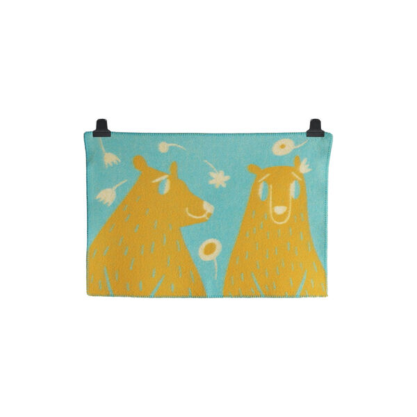 BEAR Baby Size Throw, turquoise/orange BEAR Baby Size Throw, turquoise/orange, Røros Tweed