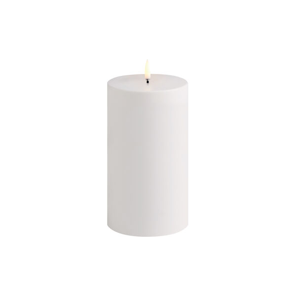 LED Outdoor Pillar Candle 18 cm, white, Uyuni Lighting