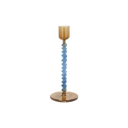 Styles Glass Candlestick, blue/amber, Villa Collection