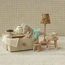 Little Sister Dance Mouse in Daybed, blue, Maileg