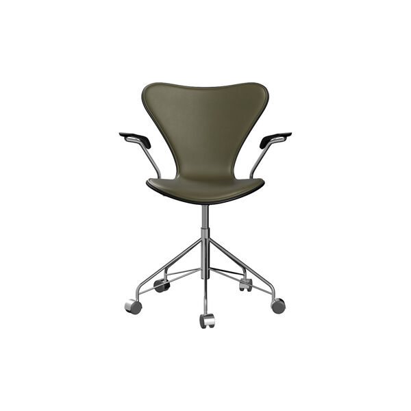 Series 7&trade; 3217 Front Upholstered Office Chair, Essential moss green, Fritz Hansen