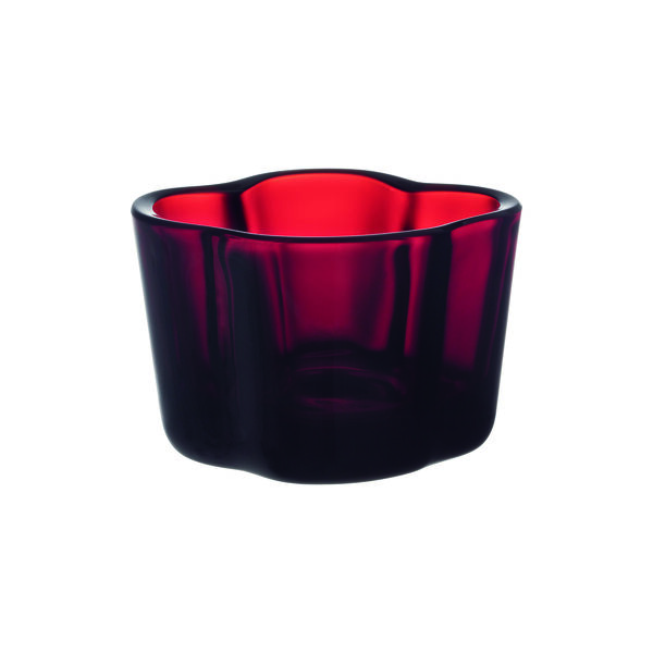 Alvar Aalto Candleholder, cranberry, Iittala