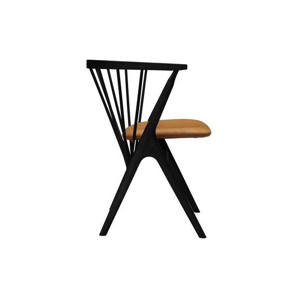 Sibast No 8 Dining Chair, black lacquered oak/cognac, Sibast Furniture