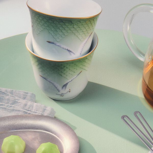 Seagull Thermal Mug, green, Royal Copenhagen