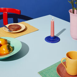 Rhombe Color Candle Holder, dark blue, Lyngby Porcel&aelig;n