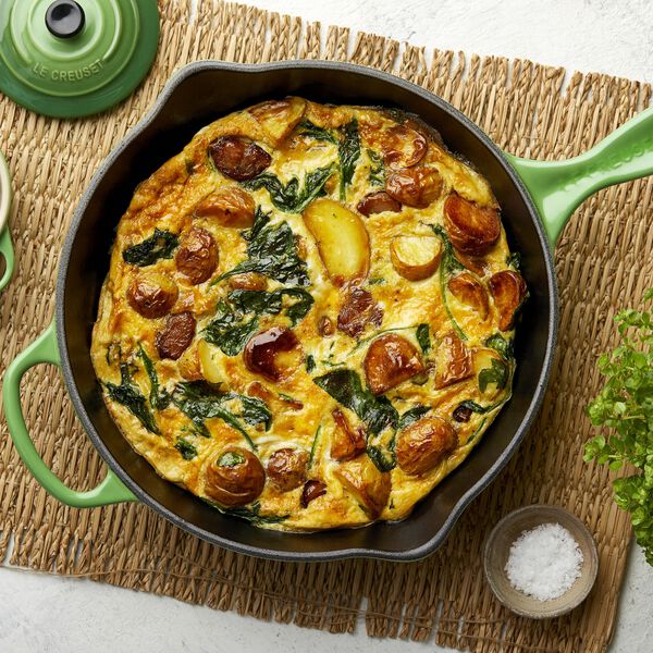 Signature cast iron deep skillet &Oslash; 26 cm, bamboo green, Le Creuset