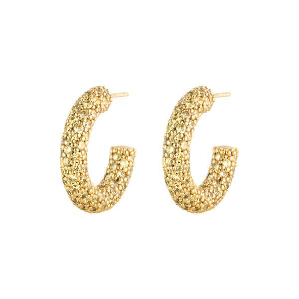 HALO HERITAGE HOOP EARRINGS, gold plated/light yellow, House of Vincent