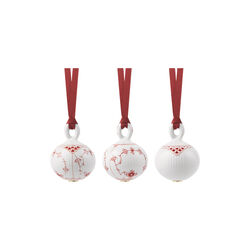 Christmas Red Baubles 3 pcs., Royal Copenhagen