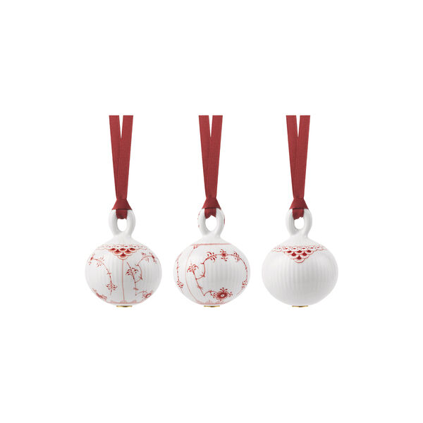 Christmas Red Baubles 3 pcs. Christmas Red Baubles 3 pcs., Royal Copenhagen