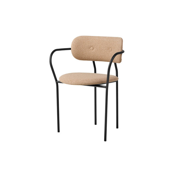 Coco Dining Armchair, Around Boucl&eacute; 004/black matt, GUBI