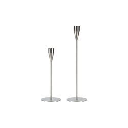Venus/Jupiter Candle holders 2-pack, brushed steel, Piet Hein