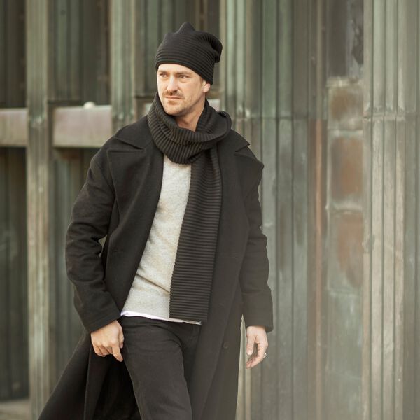 Pleece Long Scarf, black, Design House Stockholm